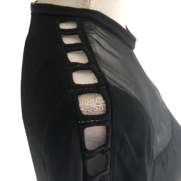 IRO Ashty Mesh Open Ladder Arm Blouse Black Small - Picture 7 of 14